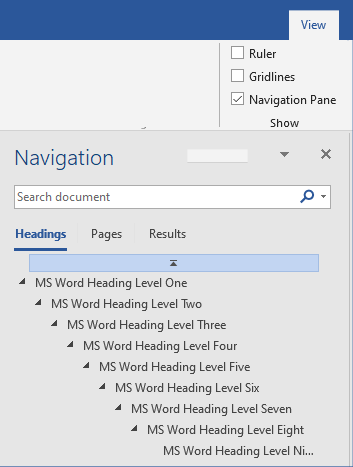 Diplaying the View Panel