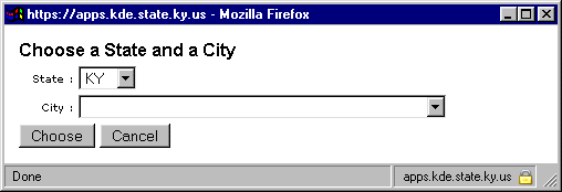 Choose City and State