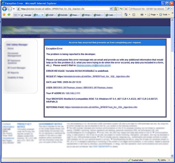 Custom Error Message
