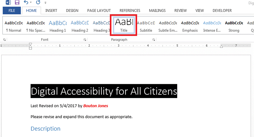 Semantic markup for headers